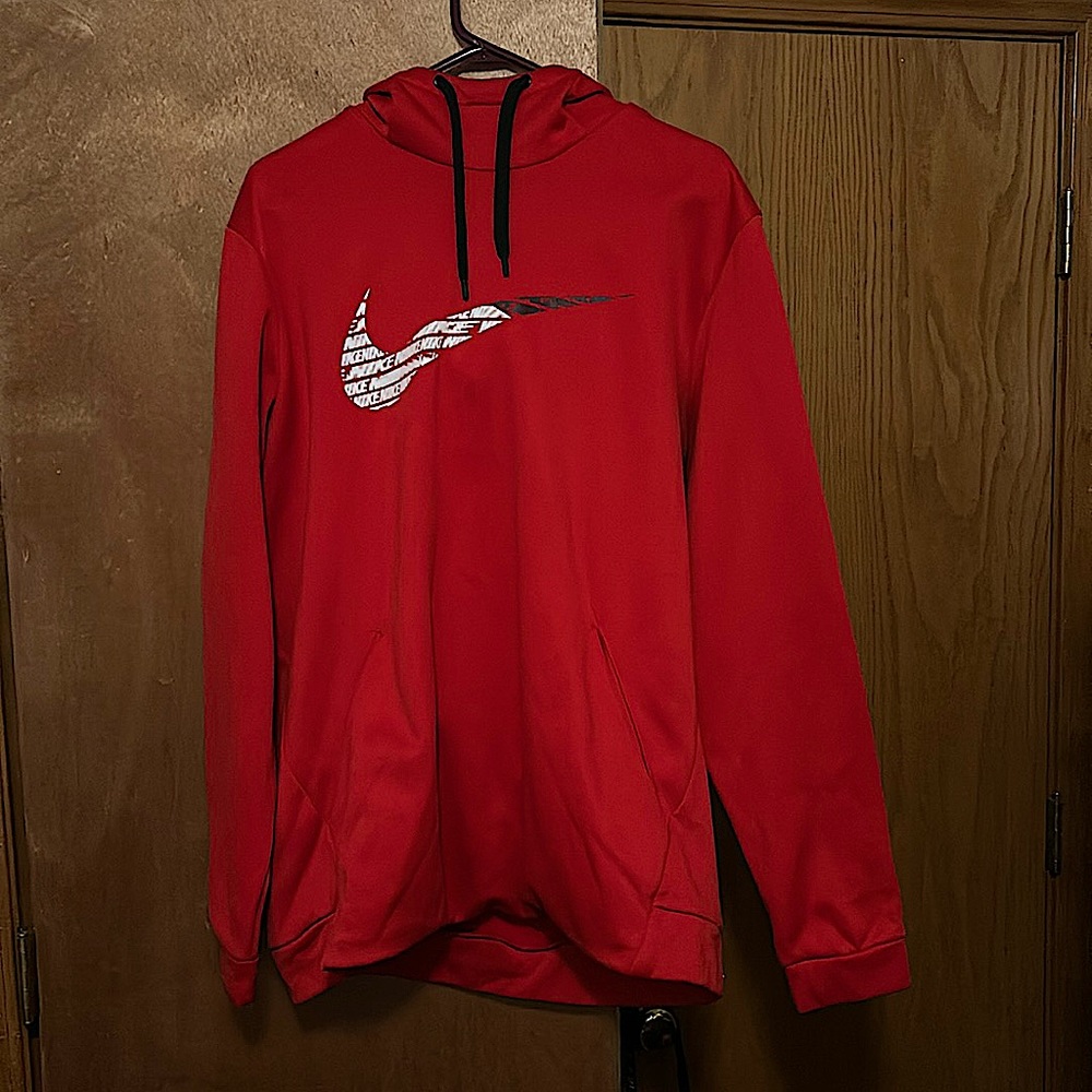 Red Nike sportswear hoodie